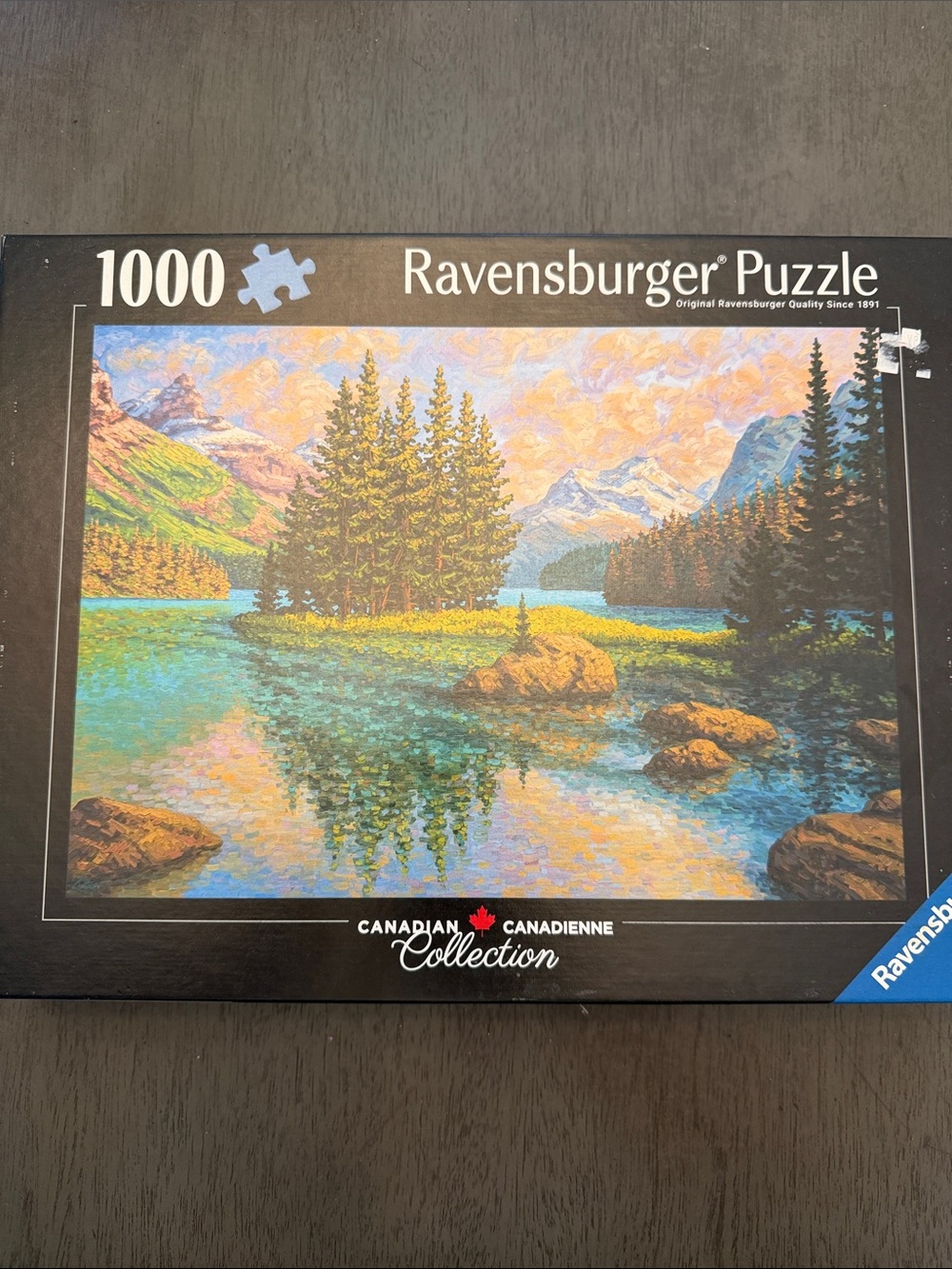 Ravensburger Scenic Lake Island Puzzle — Blue, Green, Pink, Orange